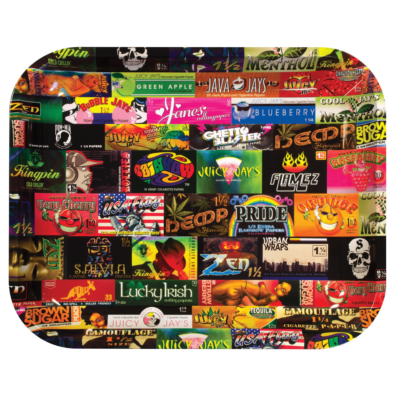 Raw Metal Rolling Tray Large - Zombie