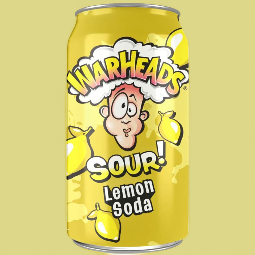 Warheads Sour Lemon Soda 12 fl oz (Rare American)