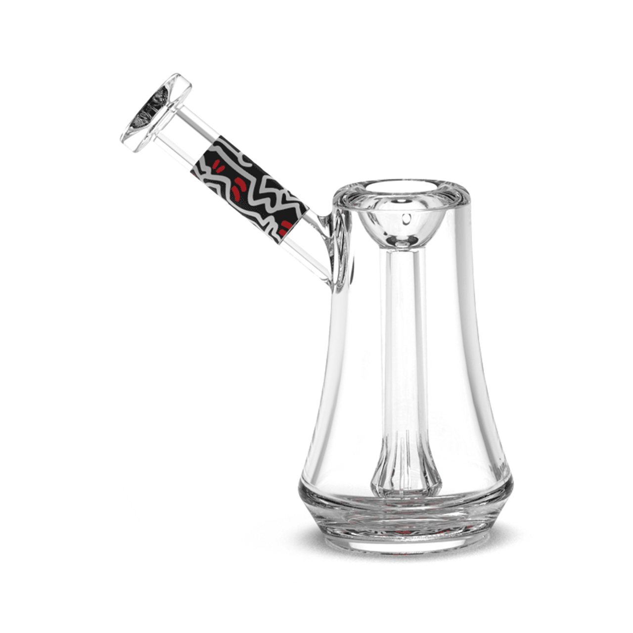 K. Haring Glass Bubbler - Black Red White