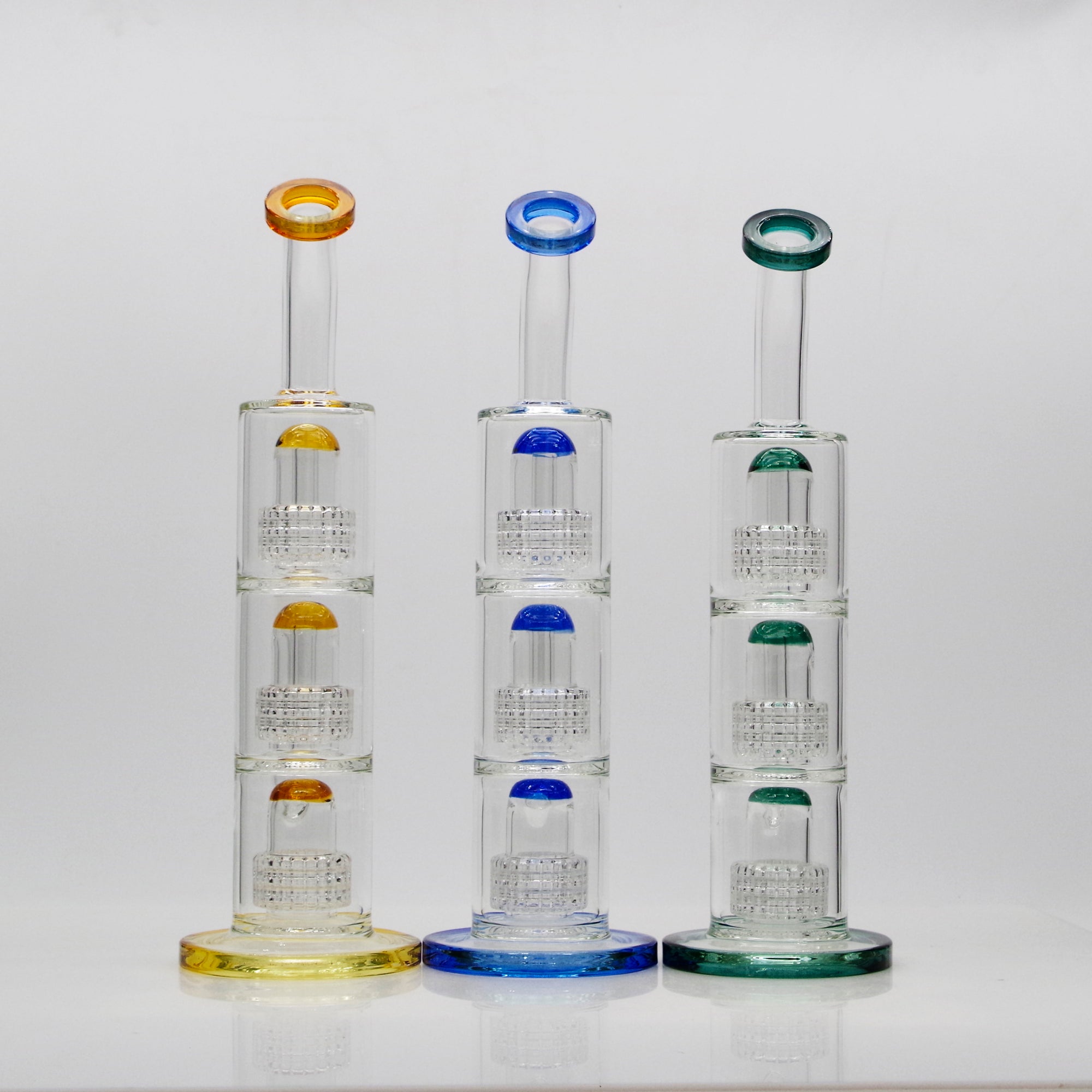Triple Stack Water Pipe (Online Only) - Teal