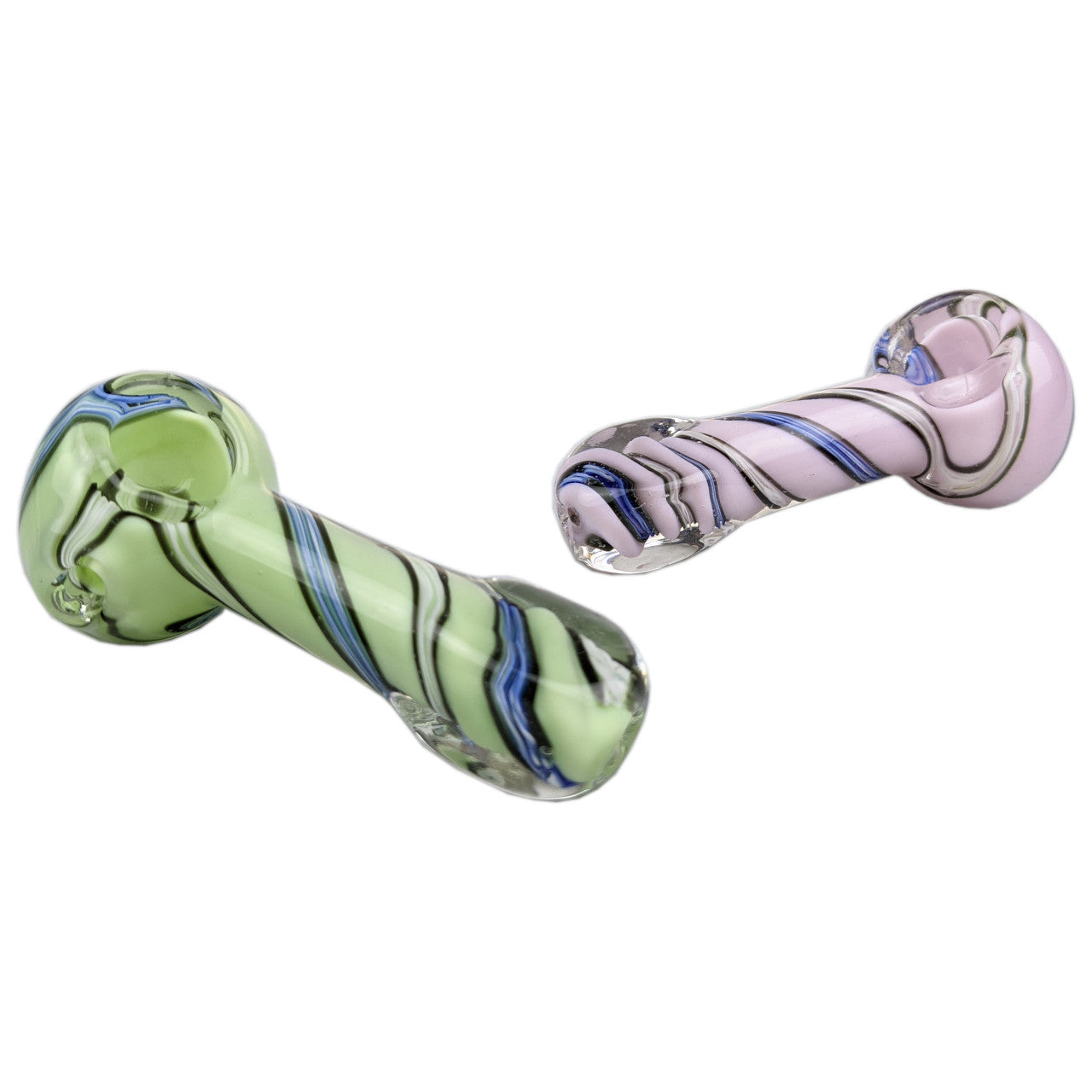 3.5" Square Mouth Assorted Color Slyme Spoon Hand Pipe - Green