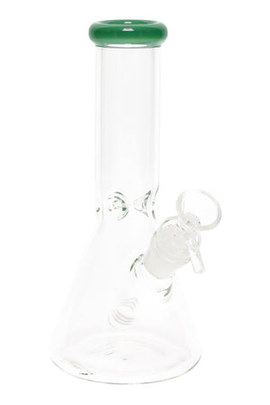 Colored Rim Glass Beaker Bong “Pastel Pour” – 8″ (ONLINE ONLY)