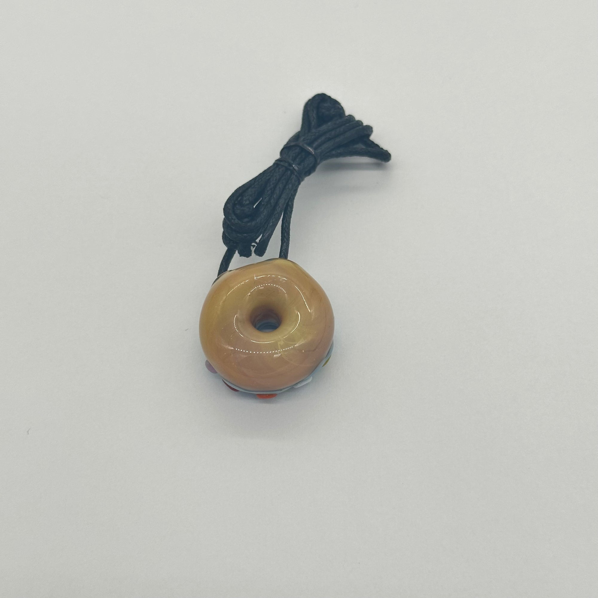 KGB Glass Micro Donut Pendant Blueberry Sprinkes Vanilla