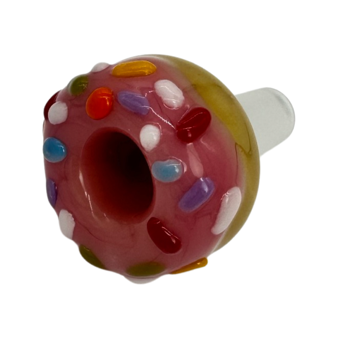 KGB Glass Donut Slide Horizontal Strawberry Frosted 14mm