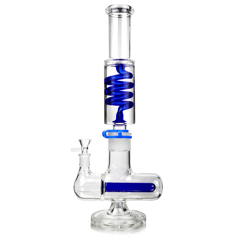 16" Glycerin Coil Color Inline Bong - Blue