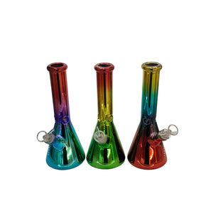 8" Chrome Color Beaker Bong