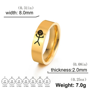 Engravable Titanium Middle Finger Rings - Gold / 13