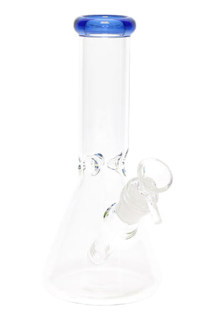 Colored Rim Glass Beaker Bong “Pastel Pour” – 8″ (ONLINE ONLY)