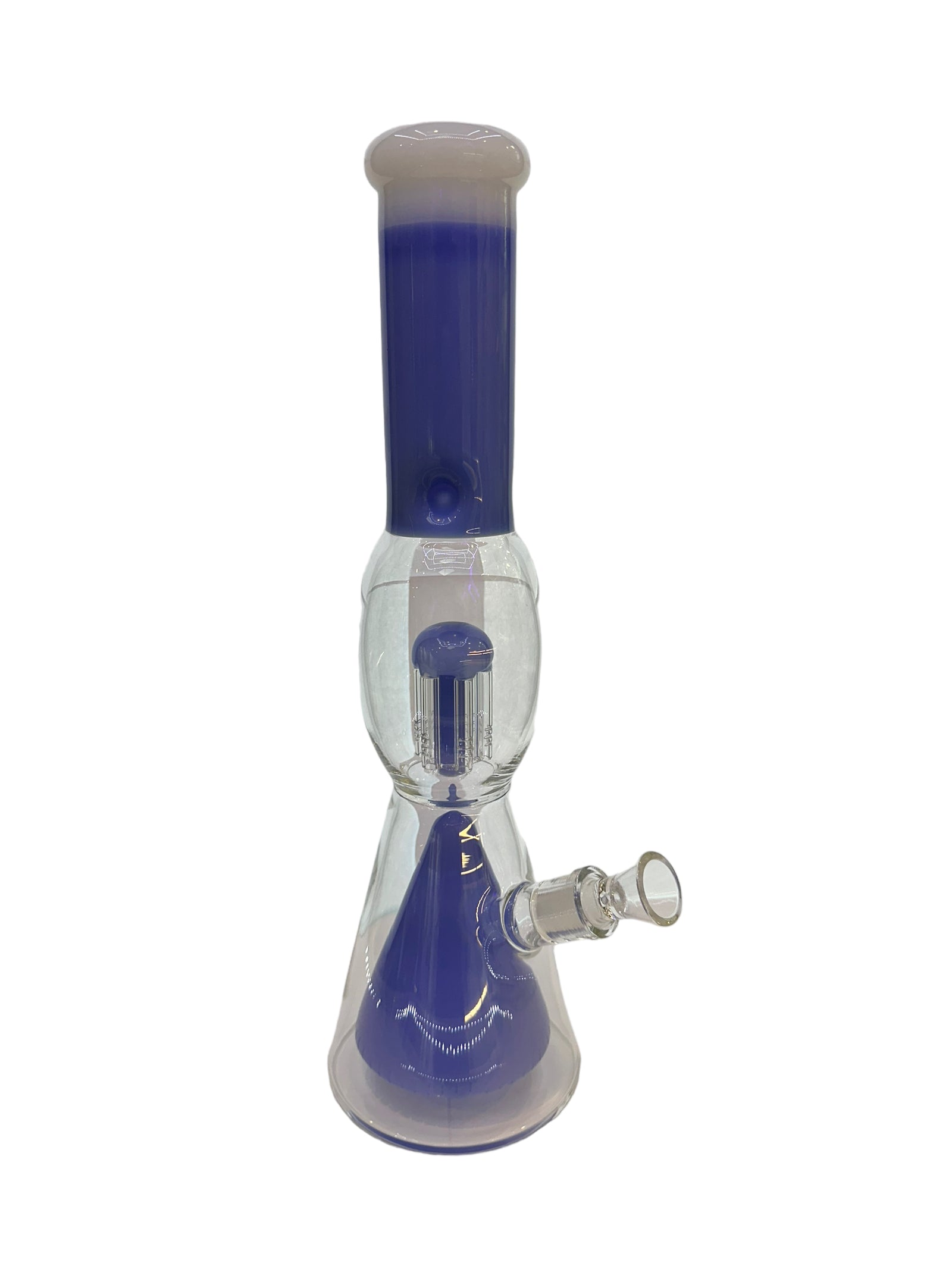 Cone Beaker With Built In Downstem - Jade Blue