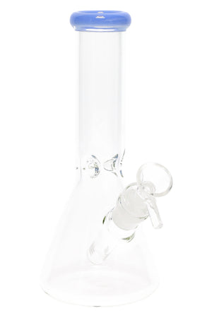 Colored Rim Glass Beaker Bong “Pastel Pour” – 8″ (ONLINE ONLY)