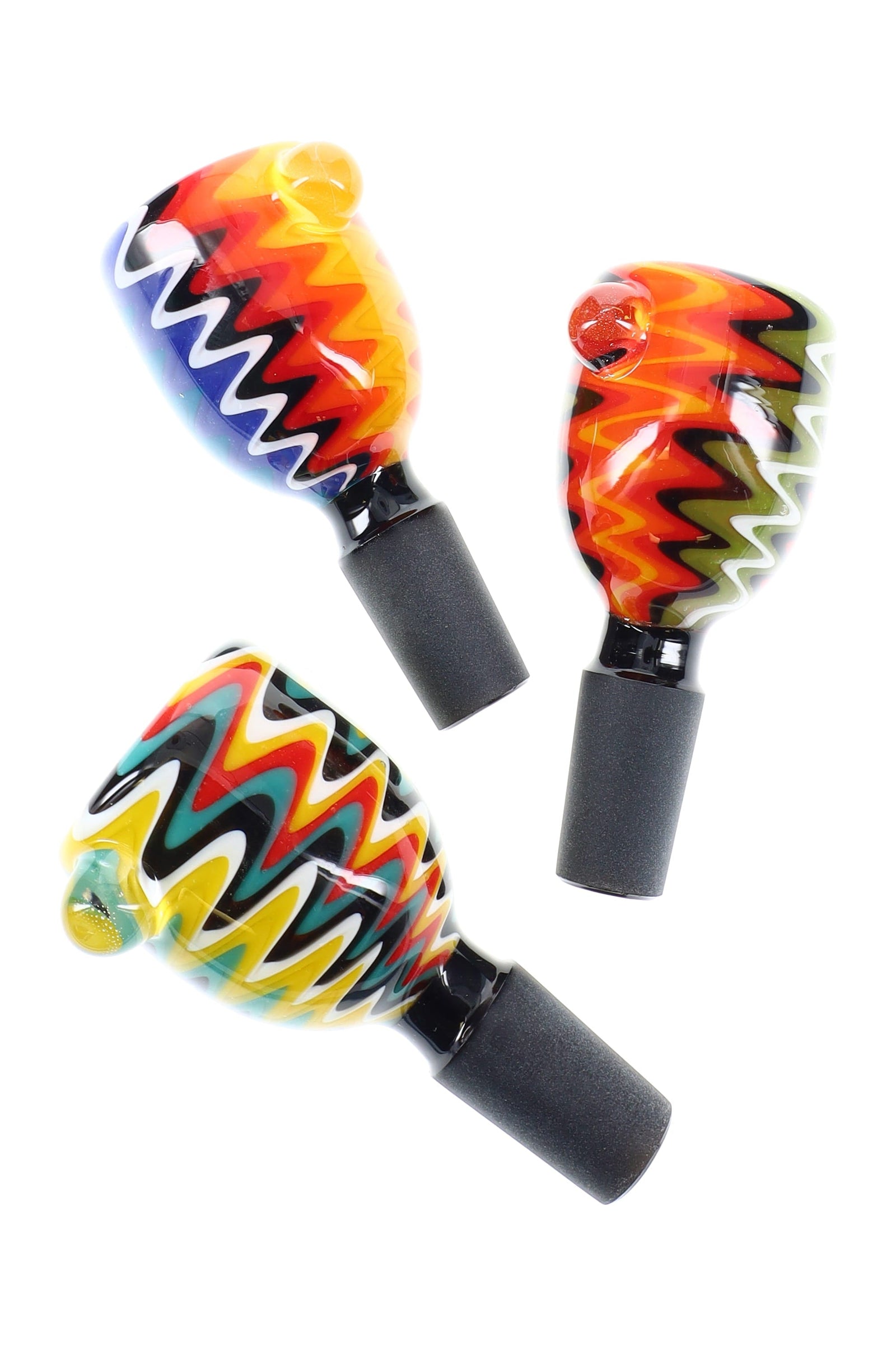 Multicolor Reverse Glass 14.5 mm Male Bowl “Marble Pop” – Assorted Colors (ONLINE ONLY)