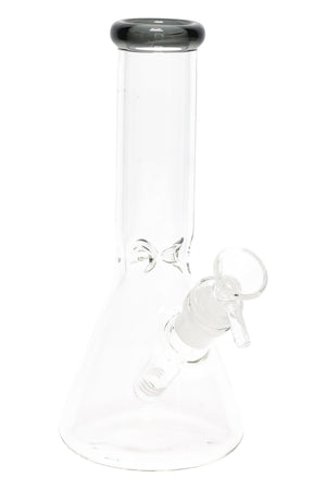 Colored Rim Glass Beaker Bong “Pastel Pour” – 8″ (ONLINE ONLY)