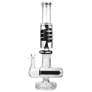 16" Glycerin Coil Color Inline Bong - Smoke