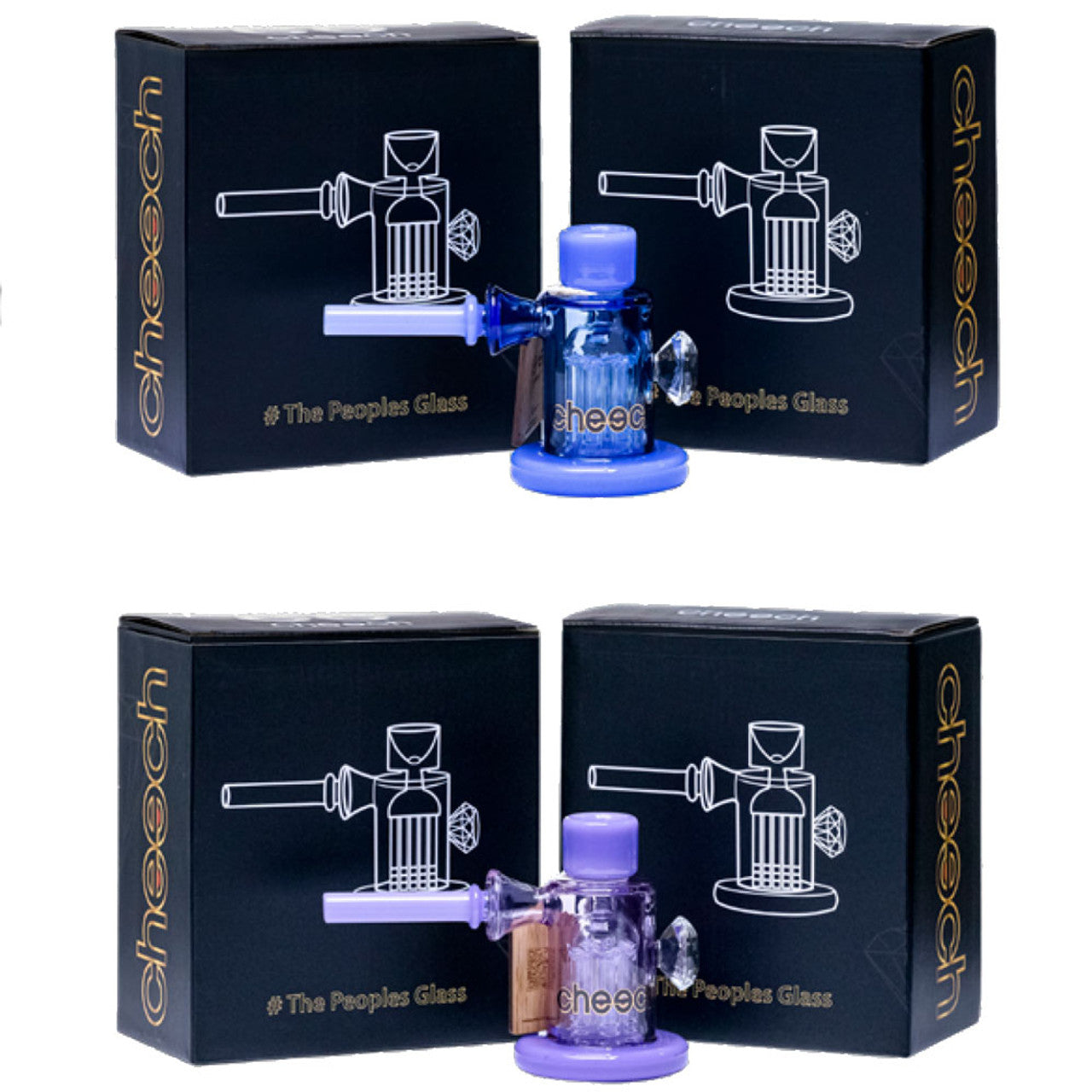 4" Full Color Bubbler Hand Pipe - Blue