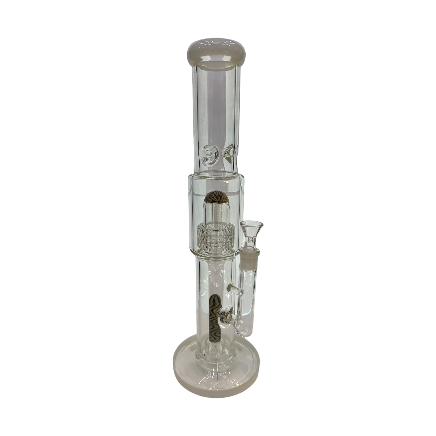 14" Wig Wag Tube with Perc - White