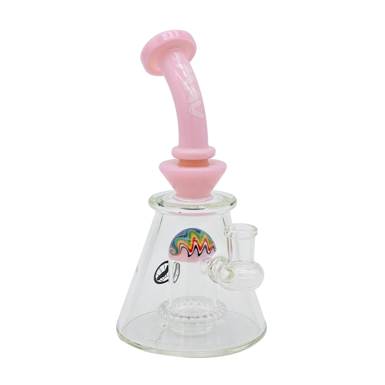 7" Wig Wag UFO Pyramid Water Pipe - Pink