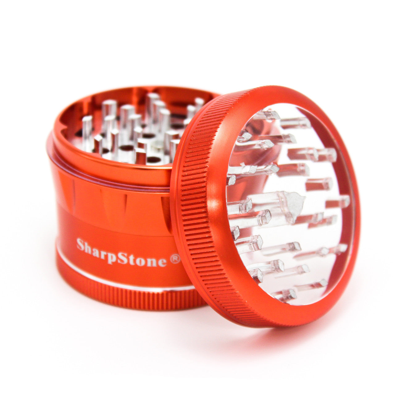 Sharpstone 4 Piece V2 Clear Top Grinder - Red
