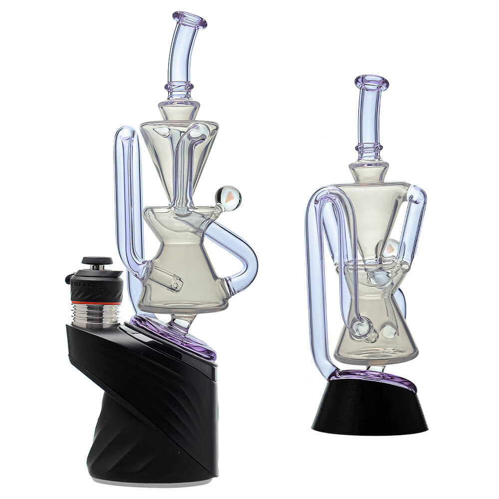 Opal White Klein Recycler W/ Amazing Tornado for Puffco Peak OG & Pro | Calibear (ONLINE ONLY)