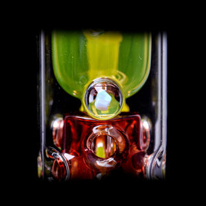 Calibear Kickback Straight Fab Torus Dab Rig | 8.5" Opal-Encased Glass Rig with Seed of Life Perc (ONLINE ONLY)