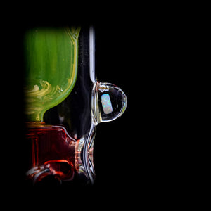 Calibear Kickback Straight Fab Torus Dab Rig | 8.5" Opal-Encased Glass Rig with Seed of Life Perc (ONLINE ONLY)