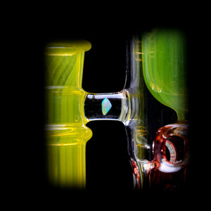 Calibear Kickback Straight Fab Torus Dab Rig | 8.5" Opal-Encased Glass Rig with Seed of Life Perc (ONLINE ONLY)