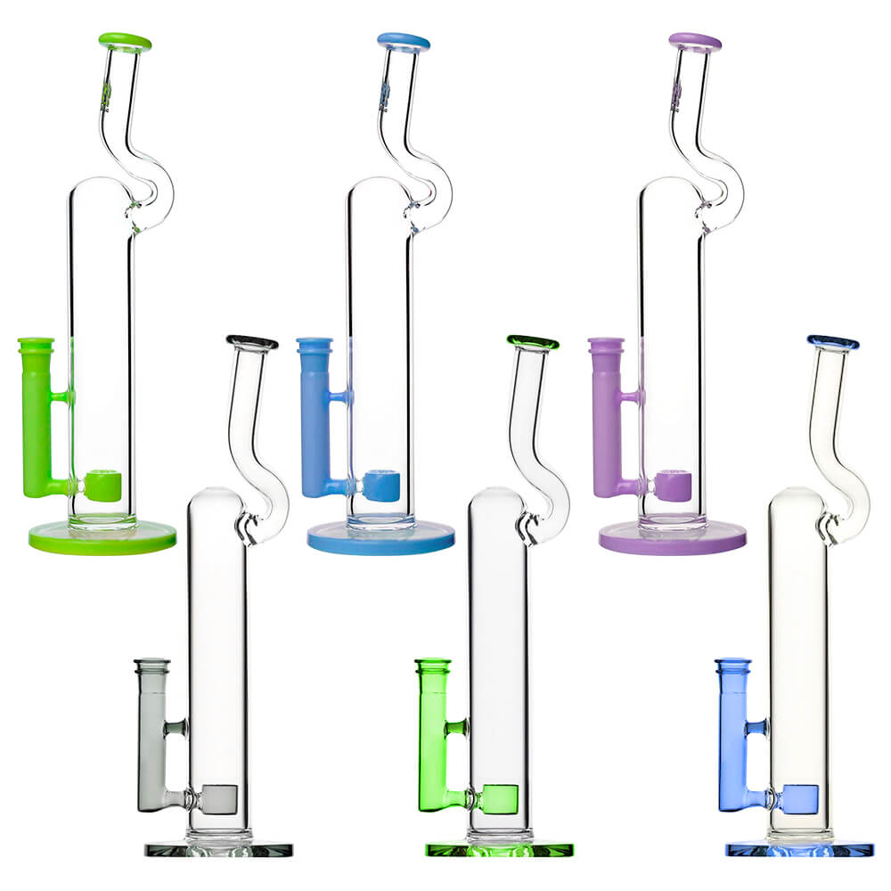 Calibear 16" Natty Neck Flower Bong | Flower of Life Perc Glass Water Pipe (ONLINE ONLY)