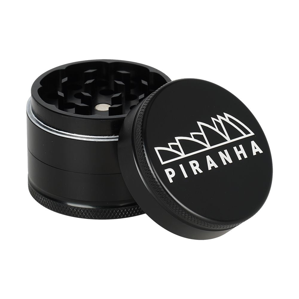 6CT BOX - Piranha Grind-and-Store Aluminum Grinder - 3pc / 2" / Black (ONLINE ONLY)
