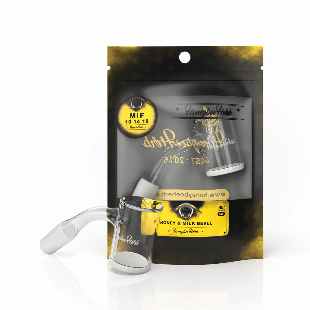 HONEY & MILK BEVEL QUARTZ BANGER - 45° DEGREE | BL (ONLINE ONLY)