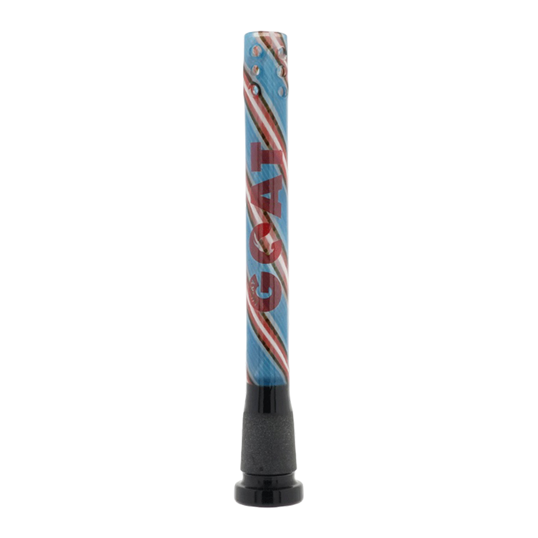 5" Lucky Goat swirly 12 hole Reversal Downstem - Blue (ONLINE ONLY)