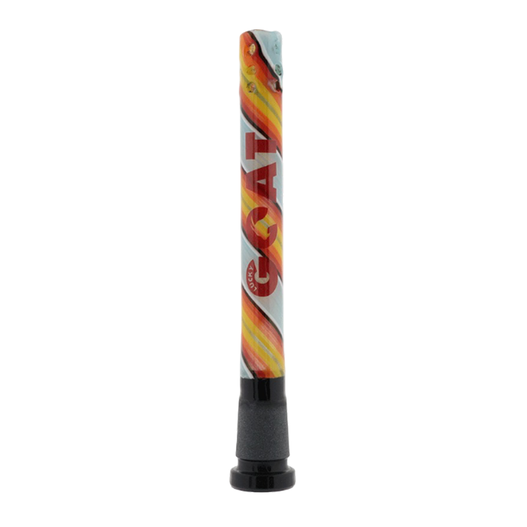 5" Lucky Goat swirly 12 hole Reversal Downstem - Yellow (ONLINE ONLY)
