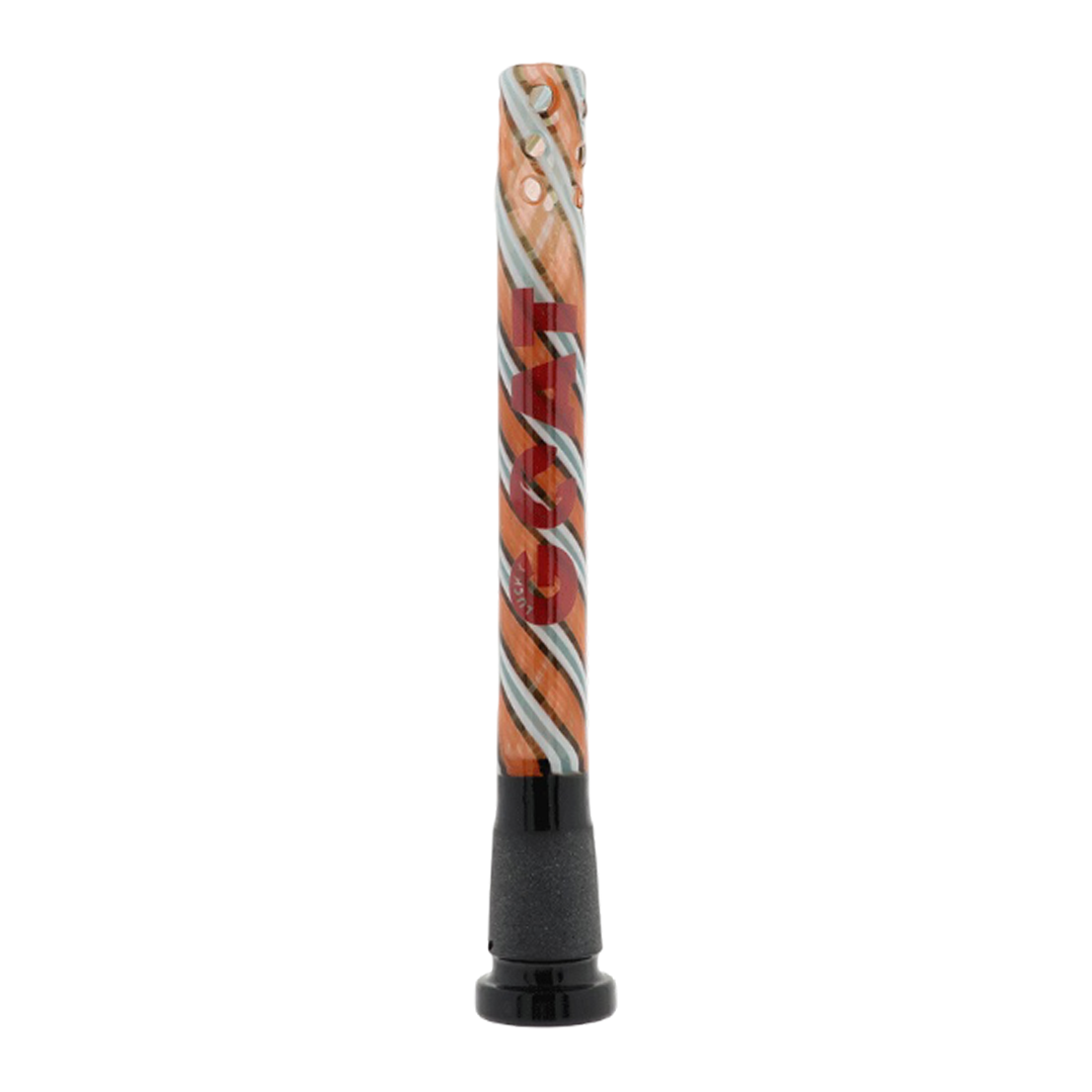 5" Lucky Goat swirly 12 hole Reversal Downstem - Red (ONLINE ONLY)
