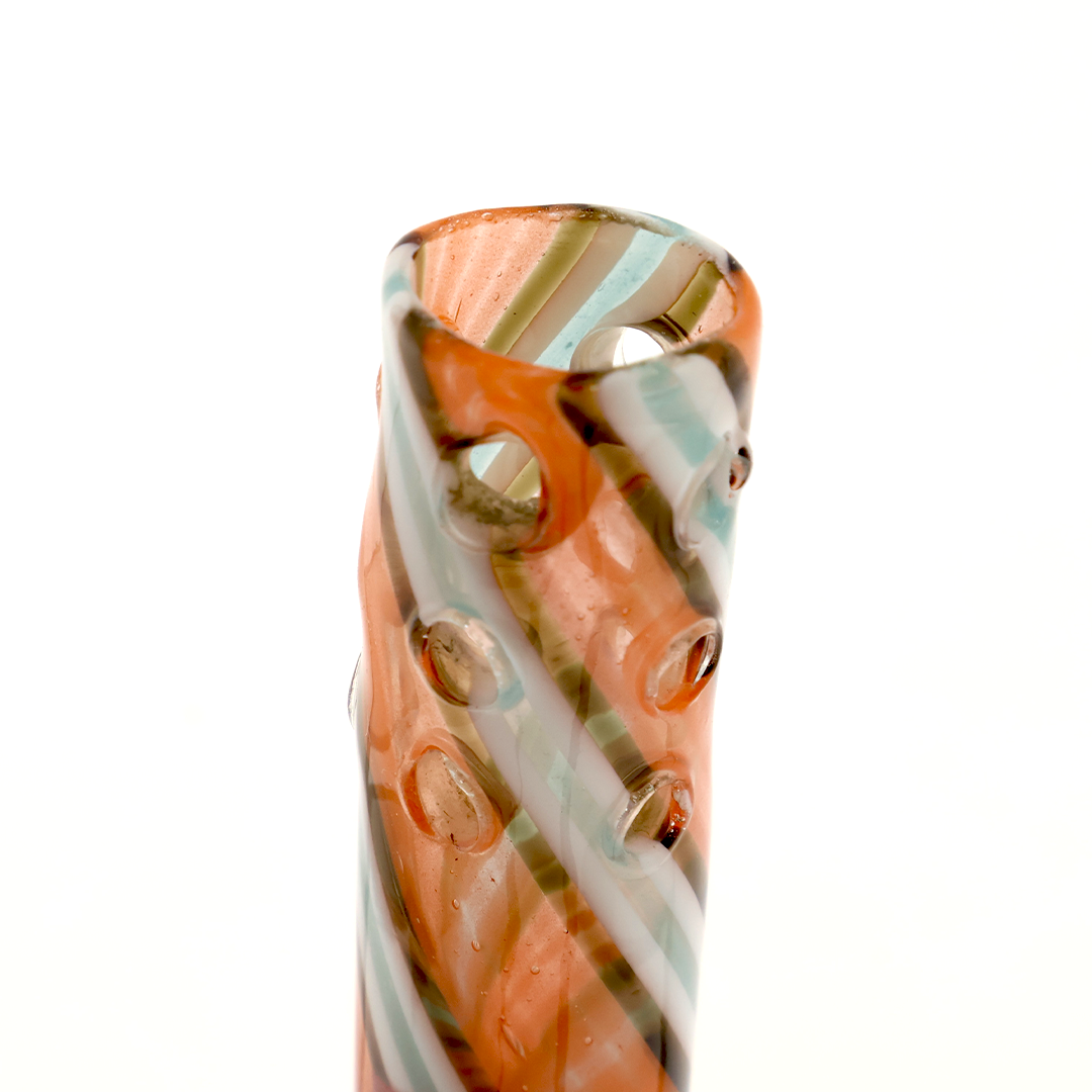 5" Lucky Goat swirly 12 hole Reversal Downstem - Red (ONLINE ONLY)