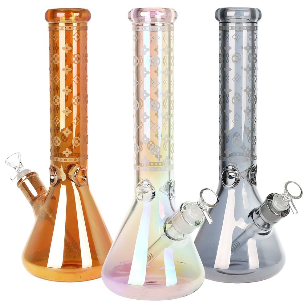 High Class Fashion Beaker Glass Water Pipe - 14" / 14mm F / Colors Vary (ONLINE ONLY)