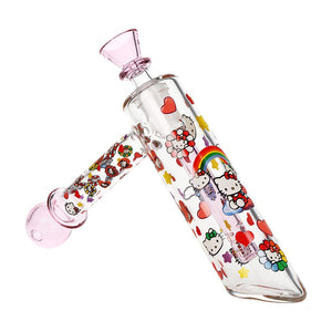 Happy Feels Kitty Glass Bubbler - 6" / 14mm F (ONLINE ONLY)