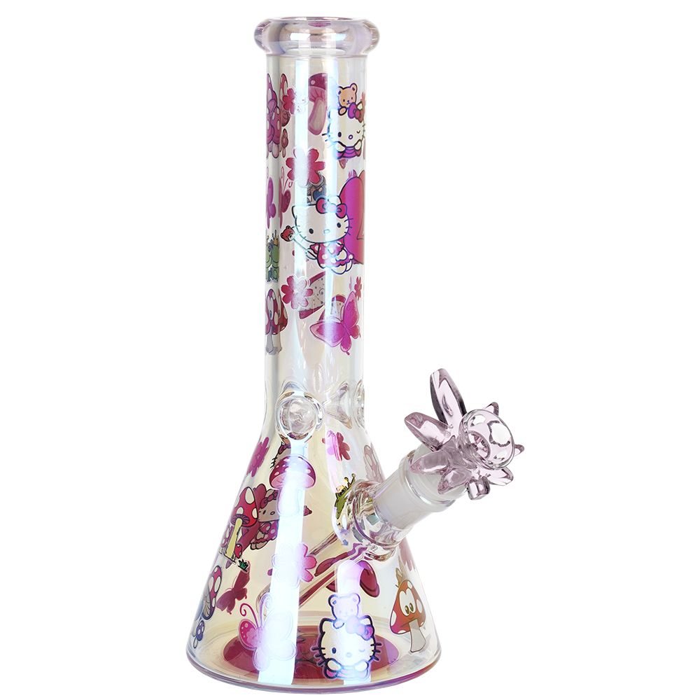Party Kitty Electroplated Beaker Glass Water Pipe - 9.75" / 14mm F (ONLINE ONLY)
