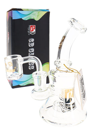 6B Glass Clear Stemless Dab Rig – Showerhead Perc – 5½″ (ONLINE ONLY)