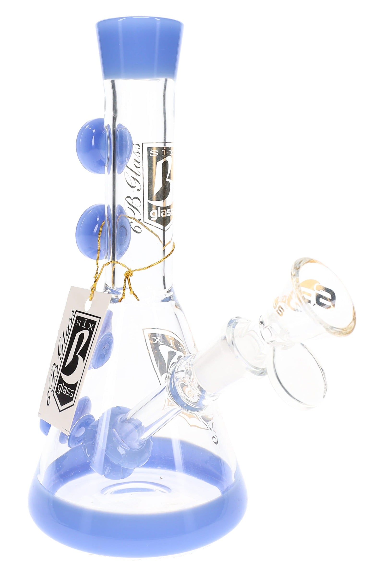 6B Glass Double Showerhead Bong – 7½″ – Assorted Colors (ONLINE ONLY)