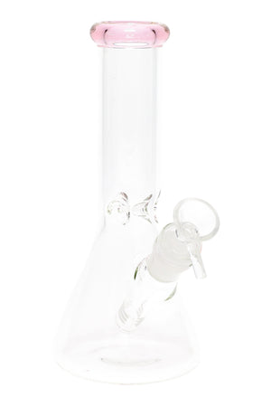 Colored Rim Glass Beaker Bong “Pastel Pour” – 8″ (ONLINE ONLY)