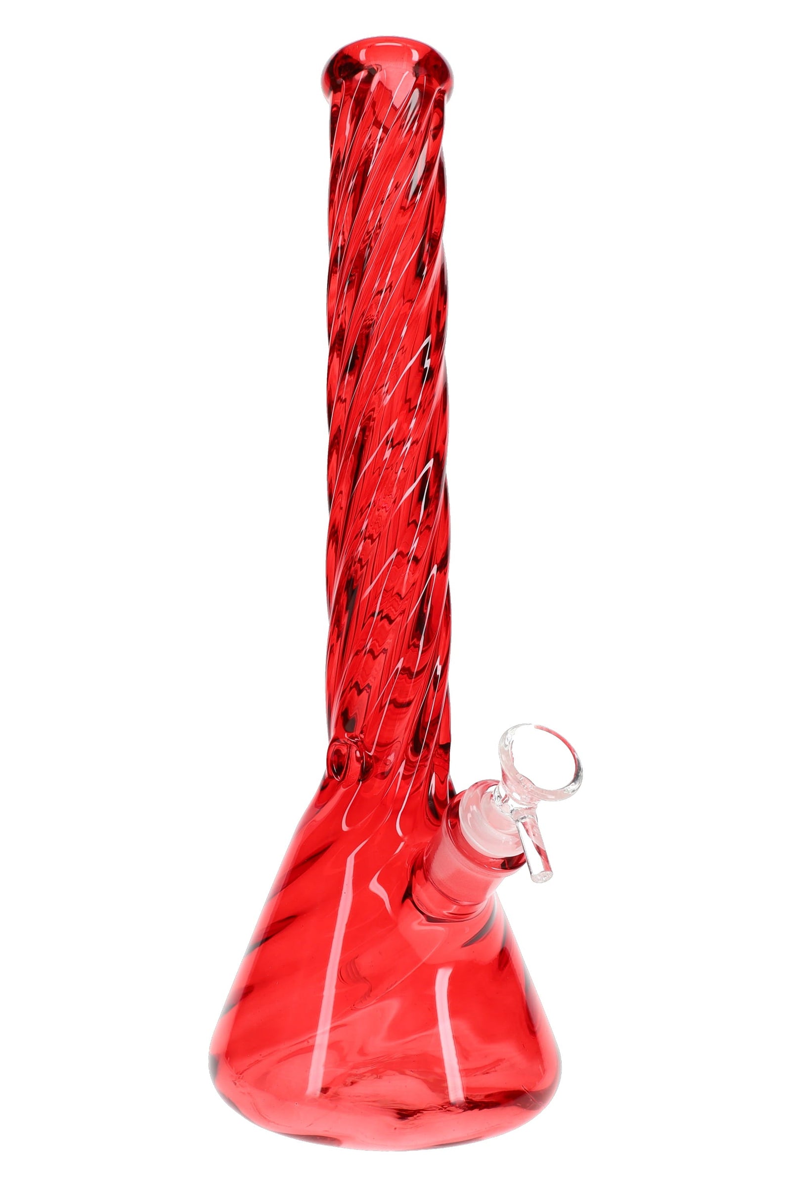 Twisted Glass Beaker Bong “Frost Spiral” – Ice Pinch – 14½″ – Assorted Colors (ONLINE ONLY)