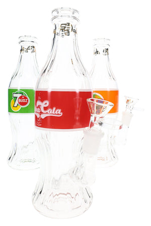 6B Glass Soda Bottle Water Pipe – 8½″ – Assorted Designs (ONLINE ONLY)