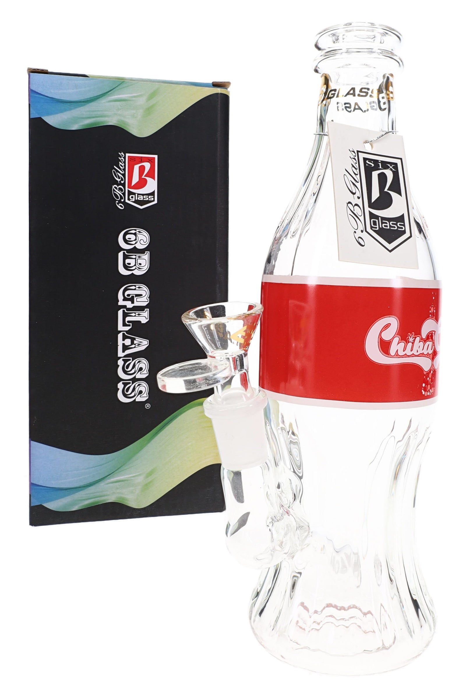 6B Glass Soda Bottle Water Pipe – 8½″ – Assorted Designs (ONLINE ONLY)