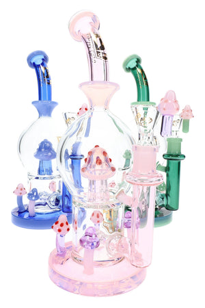 6B Glass Mushroom Water Pipe – 10″ – Assorted Colors (ONLINE ONLY)