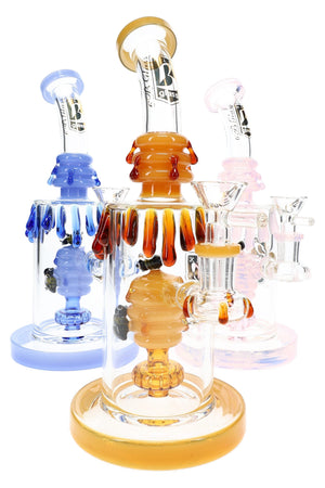 6B Glass Bee Water Pipe – 9½″ – Assorted Colors (ONLINE ONLY)