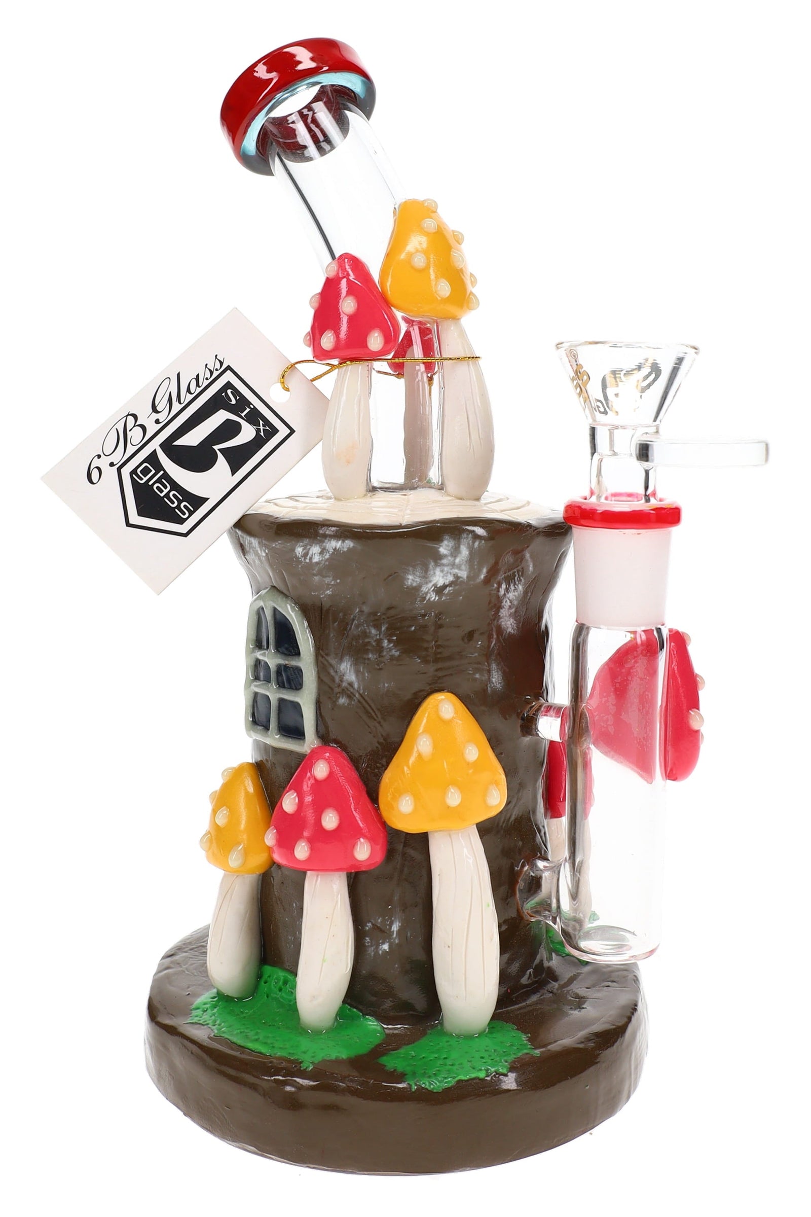 6B Glass Mushroom Water Pipe – 8″ – Assorted Colors (ONLINE ONLY)