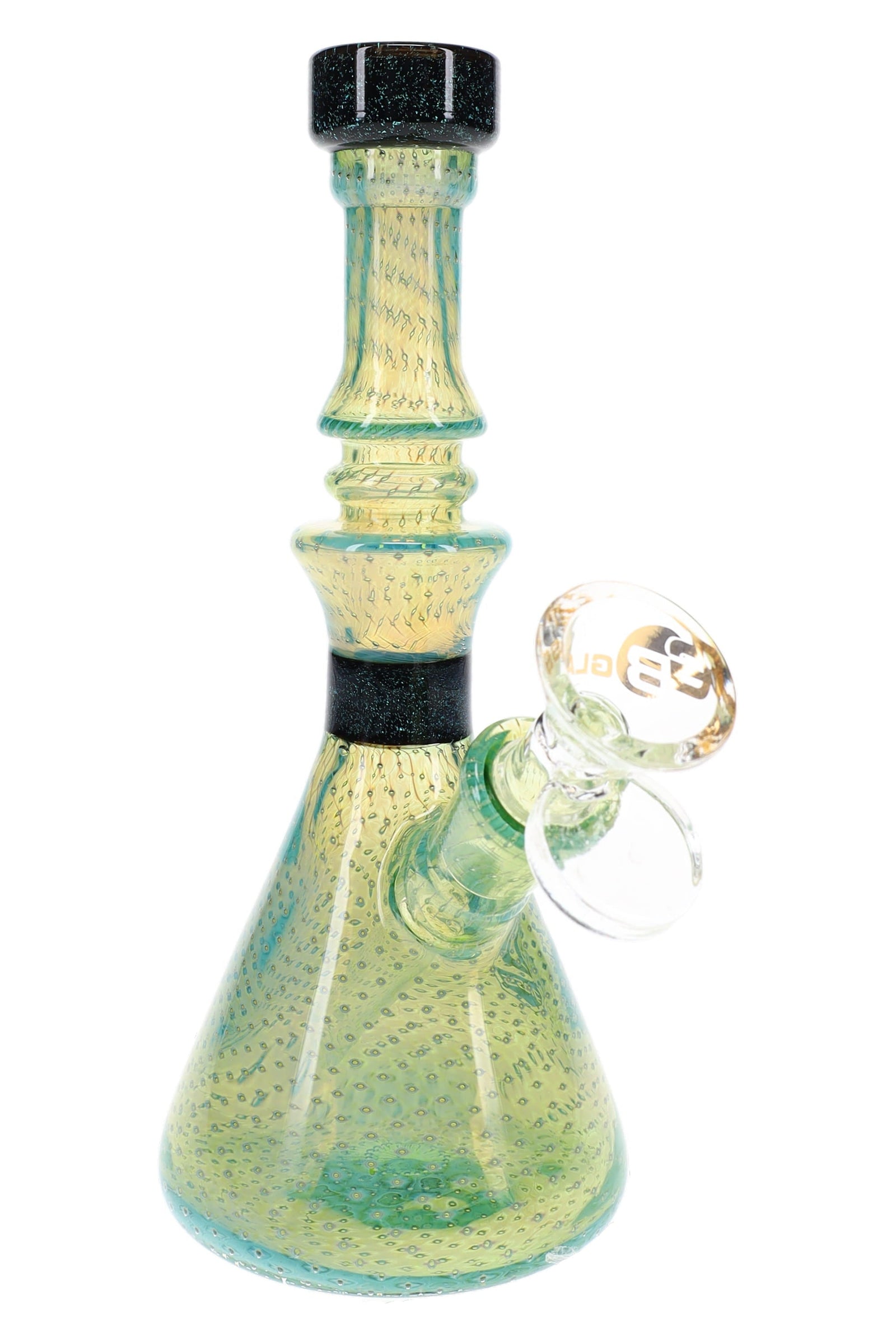 6B Glass Silver Fumed Bubble Dichro Beaker Bong – 7″ – Assorted Colors (ONLINE ONLY)
