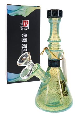 6B Glass Silver Fumed Bubble Dichro Beaker Bong – 7″ – Assorted Colors (ONLINE ONLY)