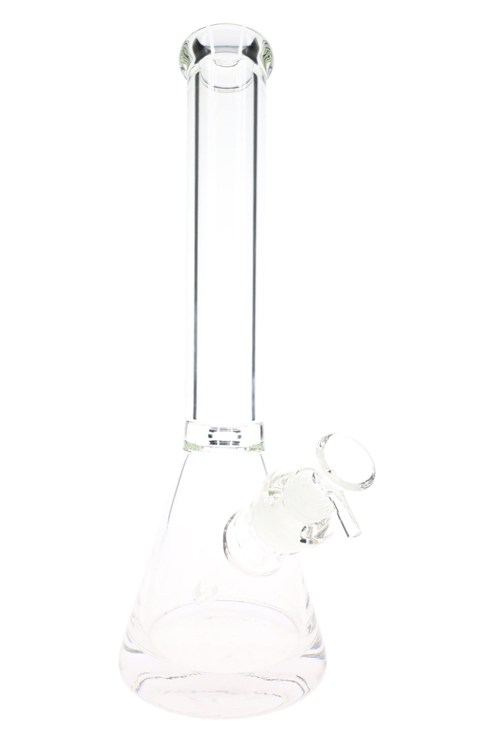 Clear Glass Beaker Bong “Crystal Base” – Ice Catch – 7 mm Thick – 13½″ (ONLINE ONLY)