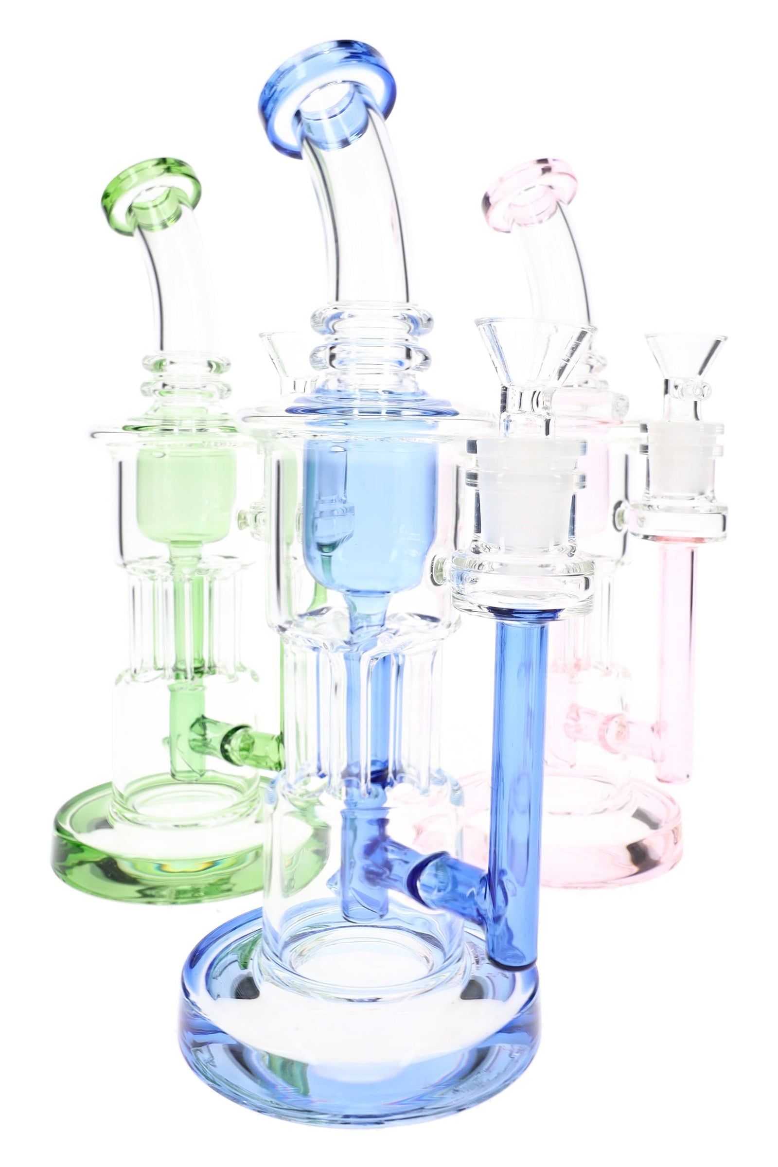 Colorful Glass Recycler Bong “Loop Quest” – Stemless – 9½″ – Assorted Colors (ONLINE ONLY)