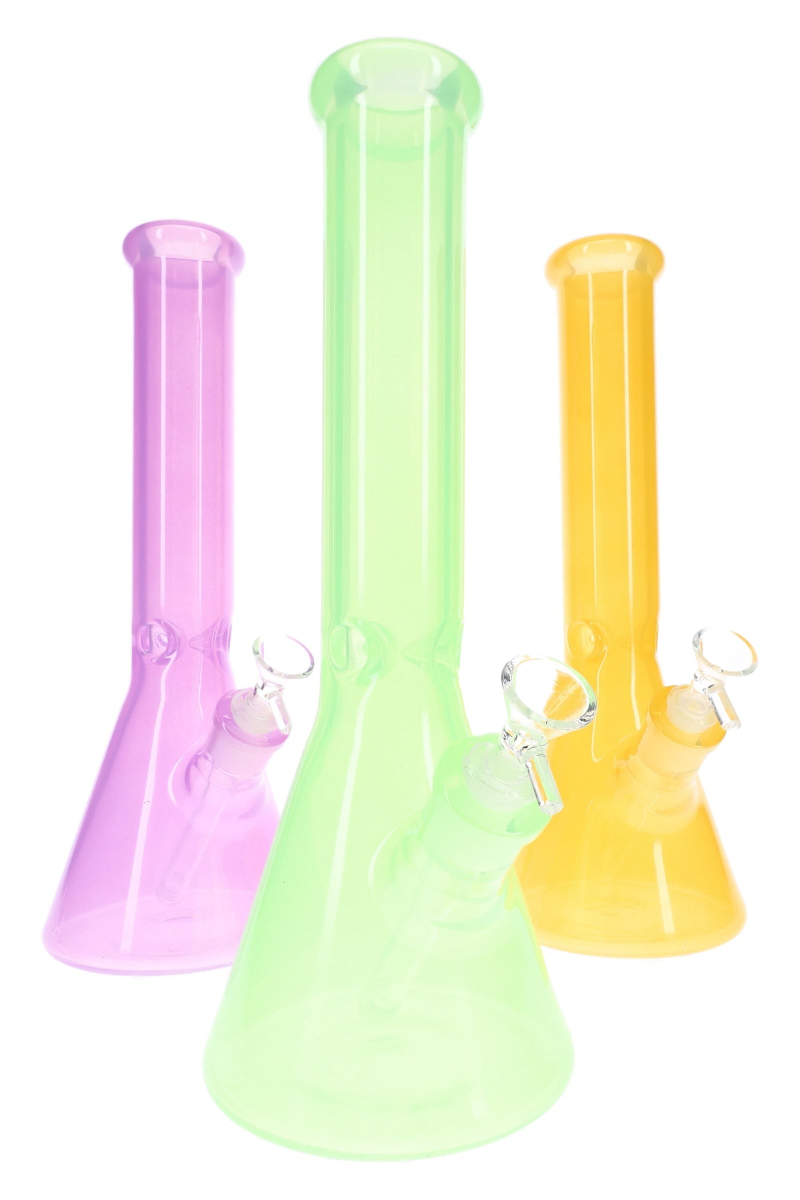 Colored Glass Beaker Bong “Color Guard” – Ice Pinch – 7 mm Thick – 14″ – Assorted Colors (ONLINE ONLY)