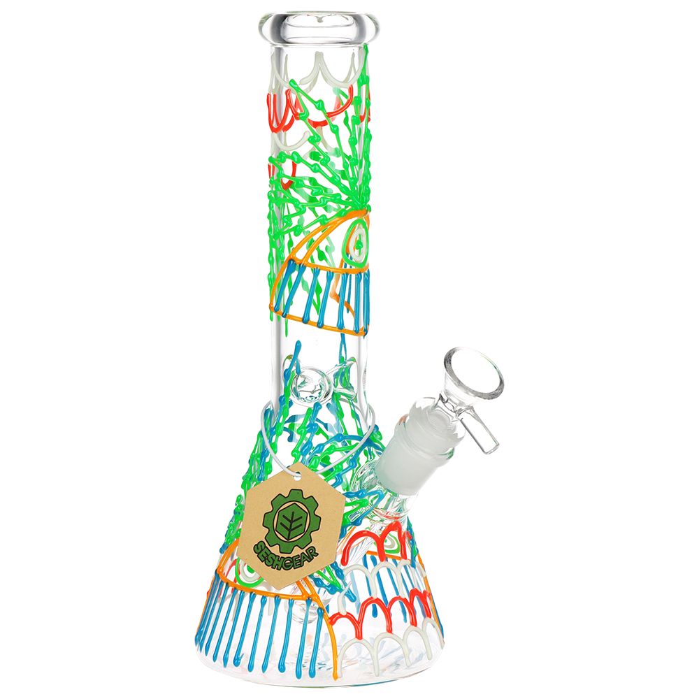 SeshGear 420 Drizzle G.I.T.D Beaker Glass Water Pipe - 10" / 14mm F (ONLINE ONLY)